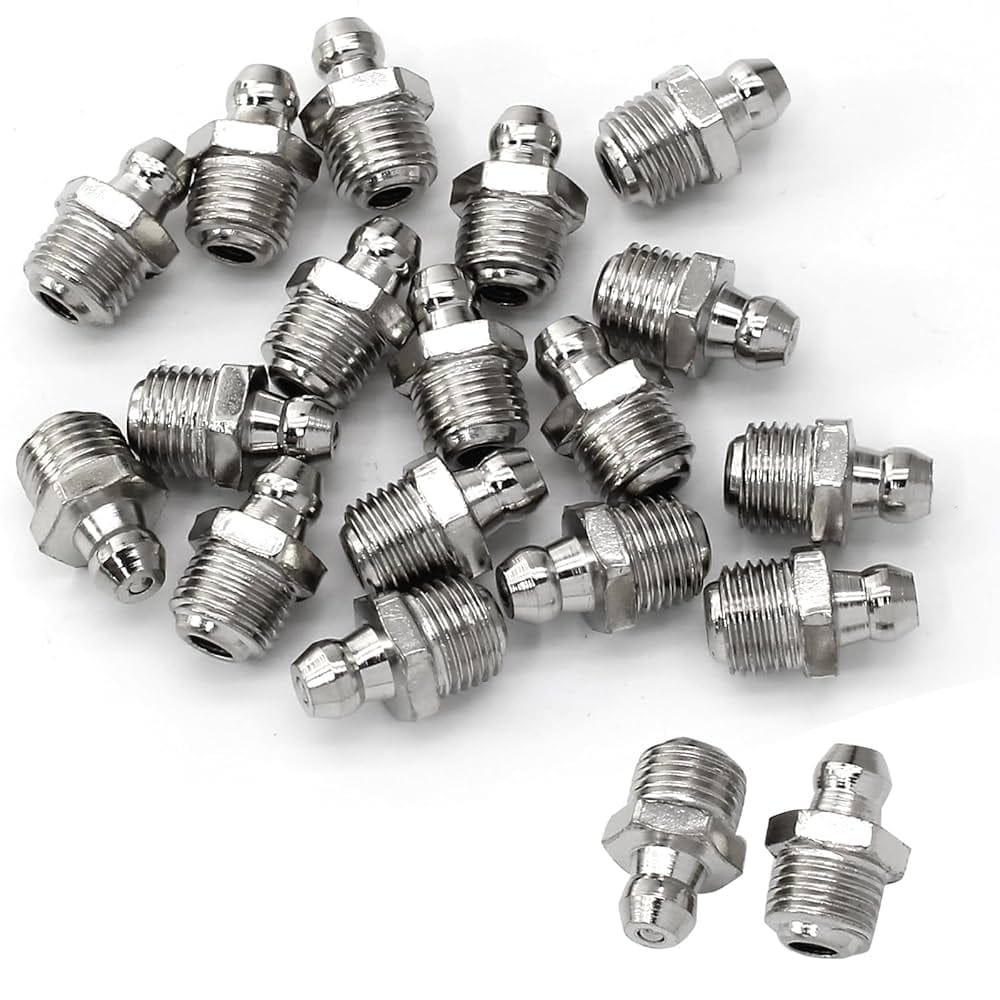 Precision-machined grease nipples in stainless and zinc finish